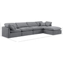  Manufacturer Color_Grey -- Indulge 140" Grey Velvet Upholstered 5 pc Modular Sectional IMAGE 9