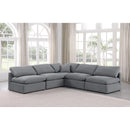  Manufacturer Color_Grey -- Indulge 105" Grey Velvet Upholstered 5 pc Modular Sectional IMAGE 2