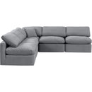  Manufacturer Color_Grey -- Indulge 105" Grey Velvet Upholstered 5 pc Modular Sectional IMAGE 4