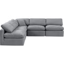 Meridian Indulge Grey Velvet Modular Sectional IMAGE 4
