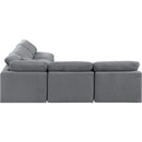  Manufacturer Color_Grey -- Indulge 105" Grey Velvet Upholstered 5 pc Modular Sectional IMAGE 5