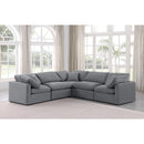  Manufacturer Color_Grey -- Indulge 105" Grey Velvet Upholstered 5 pc Modular Sectional IMAGE 2