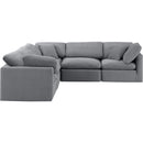  Manufacturer Color_Grey -- Indulge 105" Grey Velvet Upholstered 5 pc Modular Sectional IMAGE 4