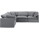 Meridian Indulge Grey Velvet Modular Sectional IMAGE 4