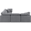  Manufacturer Color_Grey -- Indulge 105" Grey Velvet Upholstered 5 pc Modular Sectional IMAGE 5