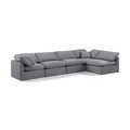  Manufacturer Color_Grey -- Indulge 140" Grey Velvet Upholstered 5 pc Modular Sectional IMAGE 1