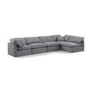  Manufacturer Color_Grey -- Indulge 140" Grey Velvet Upholstered 5 pc Modular Sectional IMAGE 1