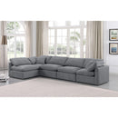  Manufacturer Color_Grey -- Indulge 140" Grey Velvet Upholstered 5 pc Modular Sectional IMAGE 2