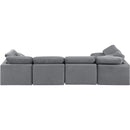  Manufacturer Color_Grey -- Indulge 140" Grey Velvet Upholstered 5 pc Modular Sectional IMAGE 3