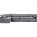 Meridian Indulge Grey Velvet Modular Sectional IMAGE 4