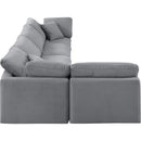  Manufacturer Color_Grey -- Indulge 140" Grey Velvet Upholstered 5 pc Modular Sectional IMAGE 5