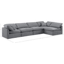  Manufacturer Color_Grey -- Indulge 140" Grey Velvet Upholstered 5 pc Modular Sectional IMAGE 9