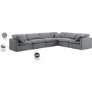  Manufacturer Color_Grey -- Indulge 140" Grey Velvet Upholstered 6 pc Modular Sectional IMAGE 10