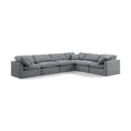  Manufacturer Color_Grey -- Indulge 140" Grey Velvet Upholstered 6 pc Modular Sectional IMAGE 1