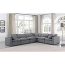  Manufacturer Color_Grey -- Indulge 140" Grey Velvet Upholstered 6 pc Modular Sectional IMAGE 2