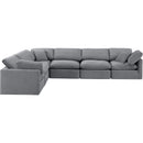  Manufacturer Color_Grey -- Indulge 140" Grey Velvet Upholstered 6 pc Modular Sectional IMAGE 4