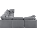  Manufacturer Color_Grey -- Indulge 140" Grey Velvet Upholstered 6 pc Modular Sectional IMAGE 5