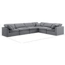 Manufacturer Color_Grey -- Indulge 140" Grey Velvet Upholstered 6 pc Modular Sectional IMAGE 9