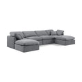  Manufacturer Color_Grey -- Indulge 140" Grey Velvet Upholstered 6 pc Modular Sectional IMAGE 1