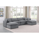 Manufacturer Color_Grey -- Indulge 140" Grey Velvet Upholstered 6 pc Modular Sectional IMAGE 2