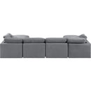  Manufacturer Color_Grey -- Indulge 140" Grey Velvet Upholstered 6 pc Modular Sectional IMAGE 3