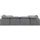 Meridian Indulge Grey Velvet Modular Sectional IMAGE 3