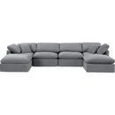  Manufacturer Color_Grey -- Indulge 140" Grey Velvet Upholstered 6 pc Modular Sectional IMAGE 4