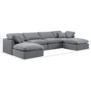  Manufacturer Color_Grey -- Indulge 140" Grey Velvet Upholstered 6 pc Modular Sectional IMAGE 7