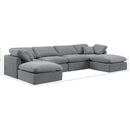 Meridian Indulge Grey Velvet Modular Sectional IMAGE 7
