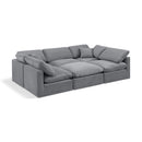  Manufacturer Color_Grey -- Indulge 105" Grey Velvet Upholstered 6 pc Modular Sectional IMAGE 1