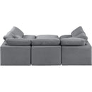  Manufacturer Color_Grey -- Indulge 105" Grey Velvet Upholstered 6 pc Modular Sectional IMAGE 3
