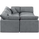  Manufacturer Color_Grey -- Indulge 105" Grey Velvet Upholstered 6 pc Modular Sectional IMAGE 5