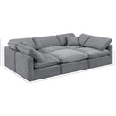  Manufacturer Color_Grey -- Indulge 105" Grey Velvet Upholstered 6 pc Modular Sectional IMAGE 7