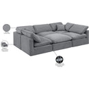  Manufacturer Color_Grey -- Indulge 105" Grey Velvet Upholstered 6 pc Modular Sectional IMAGE 8