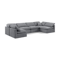  Manufacturer Color_Grey -- Indulge 140" Grey Velvet Upholstered 6 pc Modular Sectional IMAGE 1