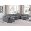  Manufacturer Color_Grey -- Indulge 140" Grey Velvet Upholstered 6 pc Modular Sectional IMAGE 2