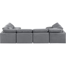  Manufacturer Color_Grey -- Indulge 140" Grey Velvet Upholstered 6 pc Modular Sectional IMAGE 3