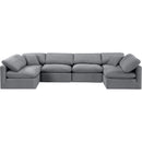 Meridian Indulge Grey Velvet Modular Sectional IMAGE 4
