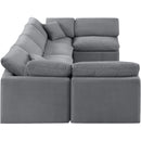  Manufacturer Color_Grey -- Indulge 140" Grey Velvet Upholstered 6 pc Modular Sectional IMAGE 5
