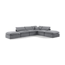  Manufacturer Color_Grey -- Indulge 140" Grey Velvet Upholstered 6 pc Modular Sectional IMAGE 1