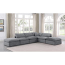  Manufacturer Color_Grey -- Indulge 140" Grey Velvet Upholstered 6 pc Modular Sectional IMAGE 2