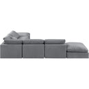  Manufacturer Color_Grey -- Indulge 140" Grey Velvet Upholstered 6 pc Modular Sectional IMAGE 3