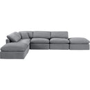  Manufacturer Color_Grey -- Indulge 140" Grey Velvet Upholstered 6 pc Modular Sectional IMAGE 4
