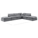  Manufacturer Color_Grey -- Indulge 140" Grey Velvet Upholstered 6 pc Modular Sectional IMAGE 8