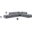  Manufacturer Color_Grey -- Indulge 140" Grey Velvet Upholstered 6 pc Modular Sectional IMAGE 9