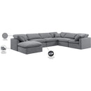  Manufacturer Color_Grey -- Indulge 140" Grey Velvet Upholstered 7 pc Modular Sectional IMAGE 10