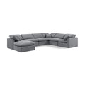  Manufacturer Color_Grey -- Indulge 140" Grey Velvet Upholstered 7 pc Modular Sectional IMAGE 1