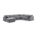  Manufacturer Color_Grey -- Indulge 140" Grey Velvet Upholstered 7 pc Modular Sectional IMAGE 1