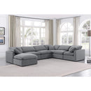  Manufacturer Color_Grey -- Indulge 140" Grey Velvet Upholstered 7 pc Modular Sectional IMAGE 2