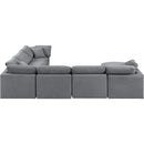  Manufacturer Color_Grey -- Indulge 140" Grey Velvet Upholstered 7 pc Modular Sectional IMAGE 3